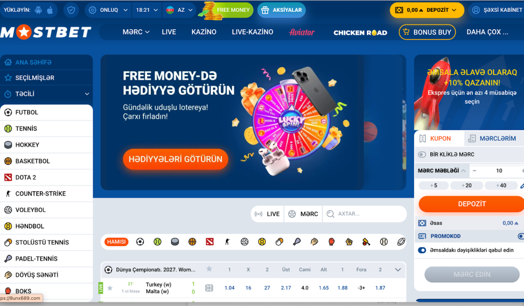 Mostbet ilə profil aç, ilk depozitini qoy, minlərlə oyunu kəşf et